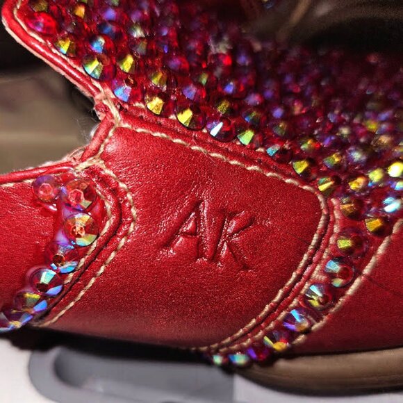 Red Leather Anne Klein Mules - Picture 5 of 10